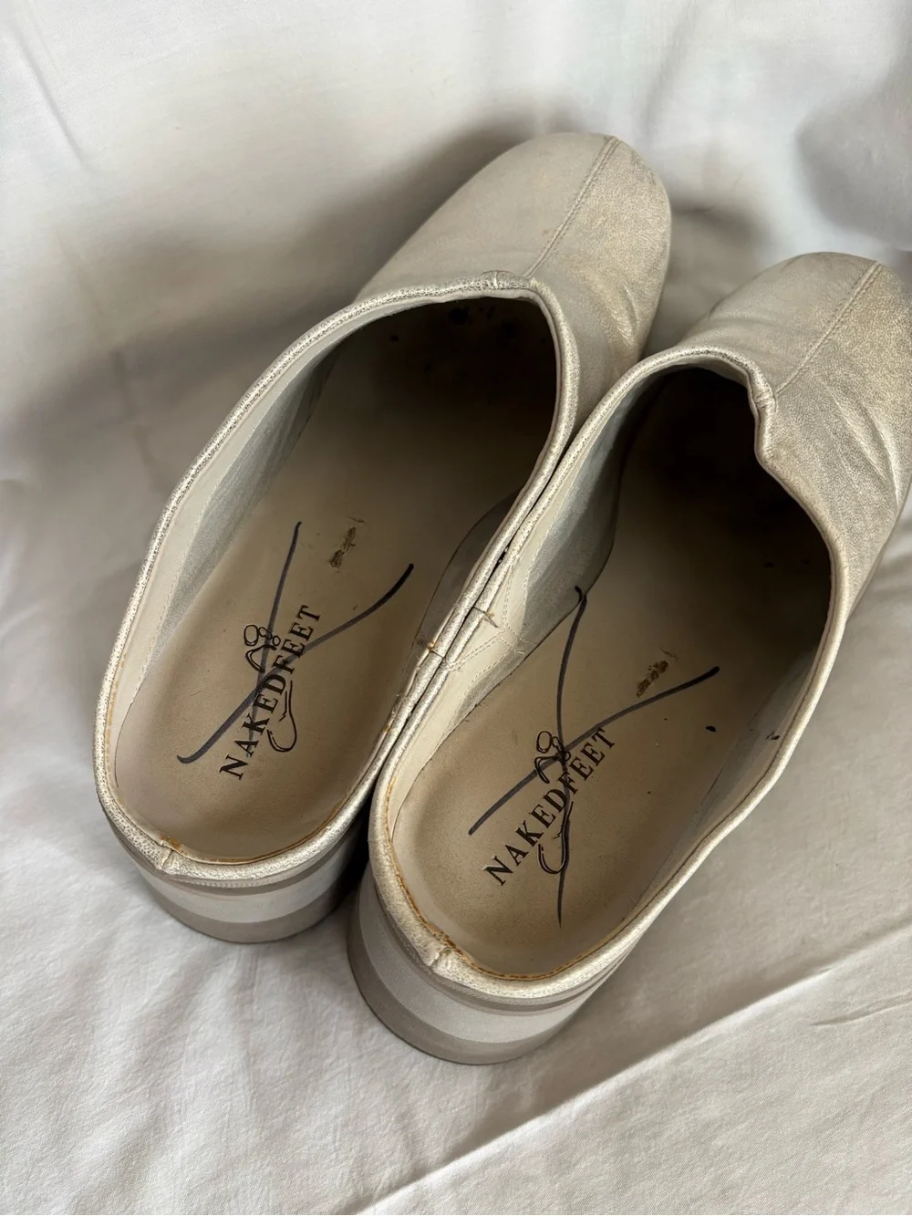 Coach Metallic Silver Platform Clogs